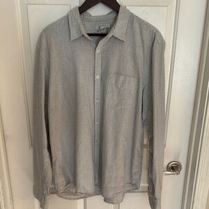 LUCKY BEAND Men's Gray Checkered Shirt SZ L great condition